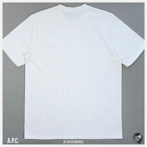A.P.C. MICHAEL COTTON T-SHIRT IN WHITE / BLACK LOGO 2018 U.S. SEASONAL CAPSULE - Picture 7 of 10